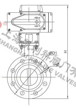 D941X电动法兰软密封蝶阀外形结构图